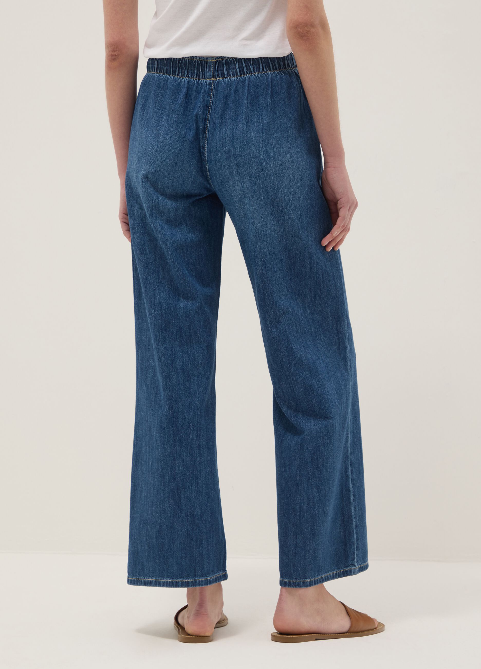 Wide-Leg Pure Cotton Trousers