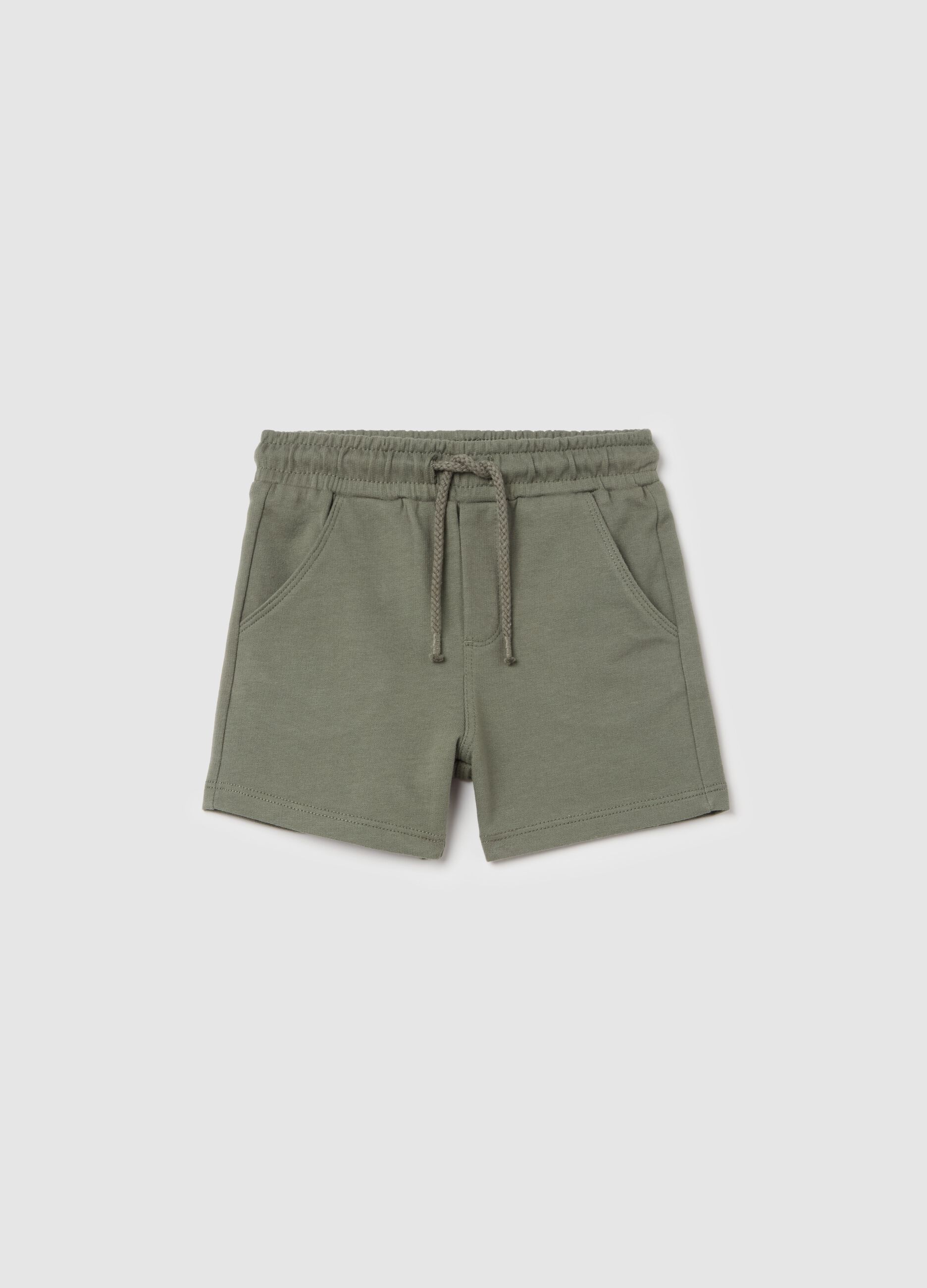 Cotton Bermuda shorts with drawstring