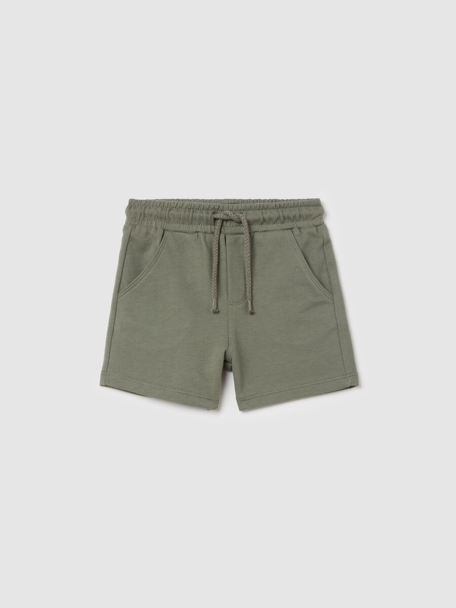 Cotton Bermuda shorts with drawstring_0