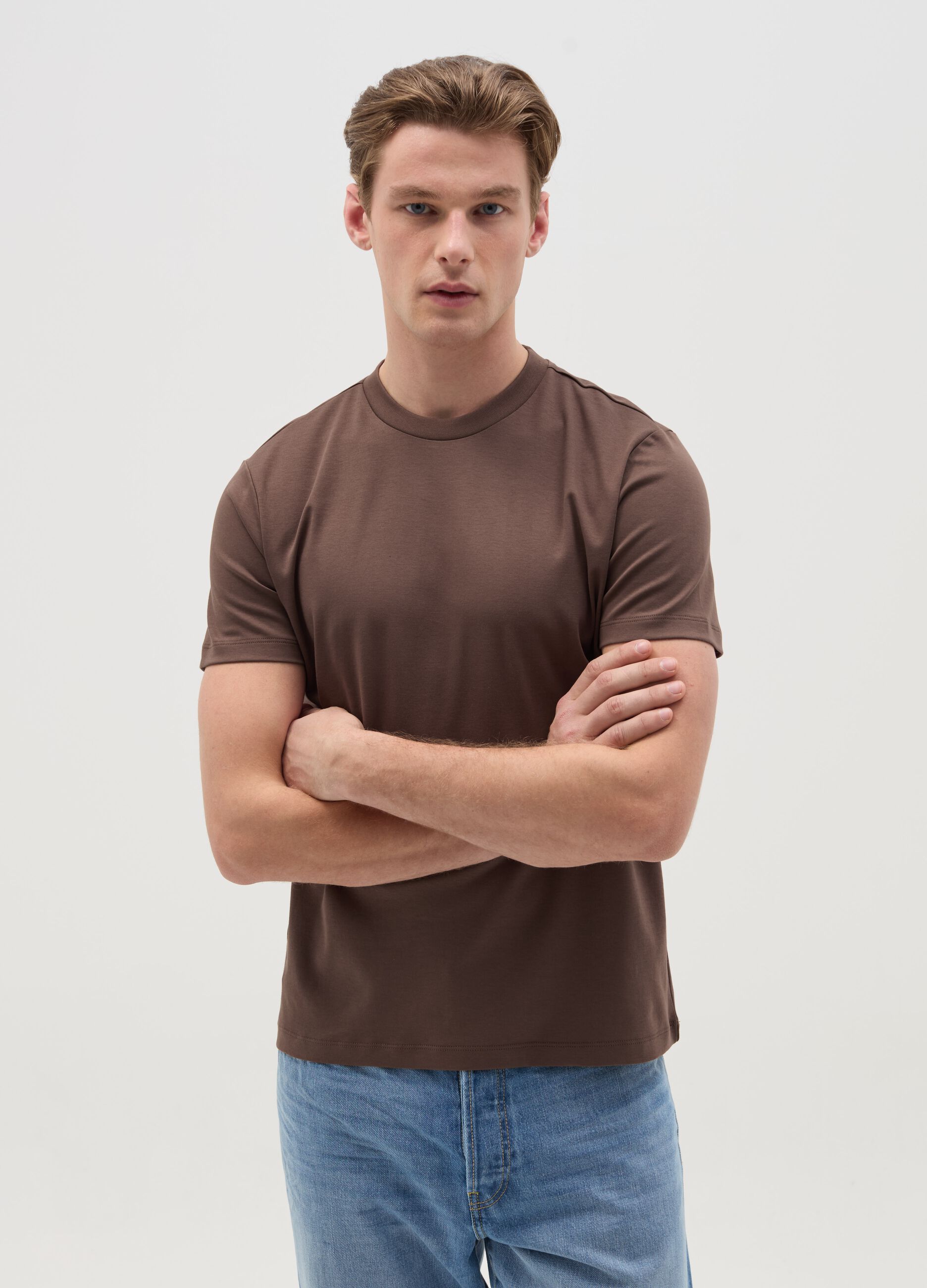 Regular-fit T-shirt with round neck