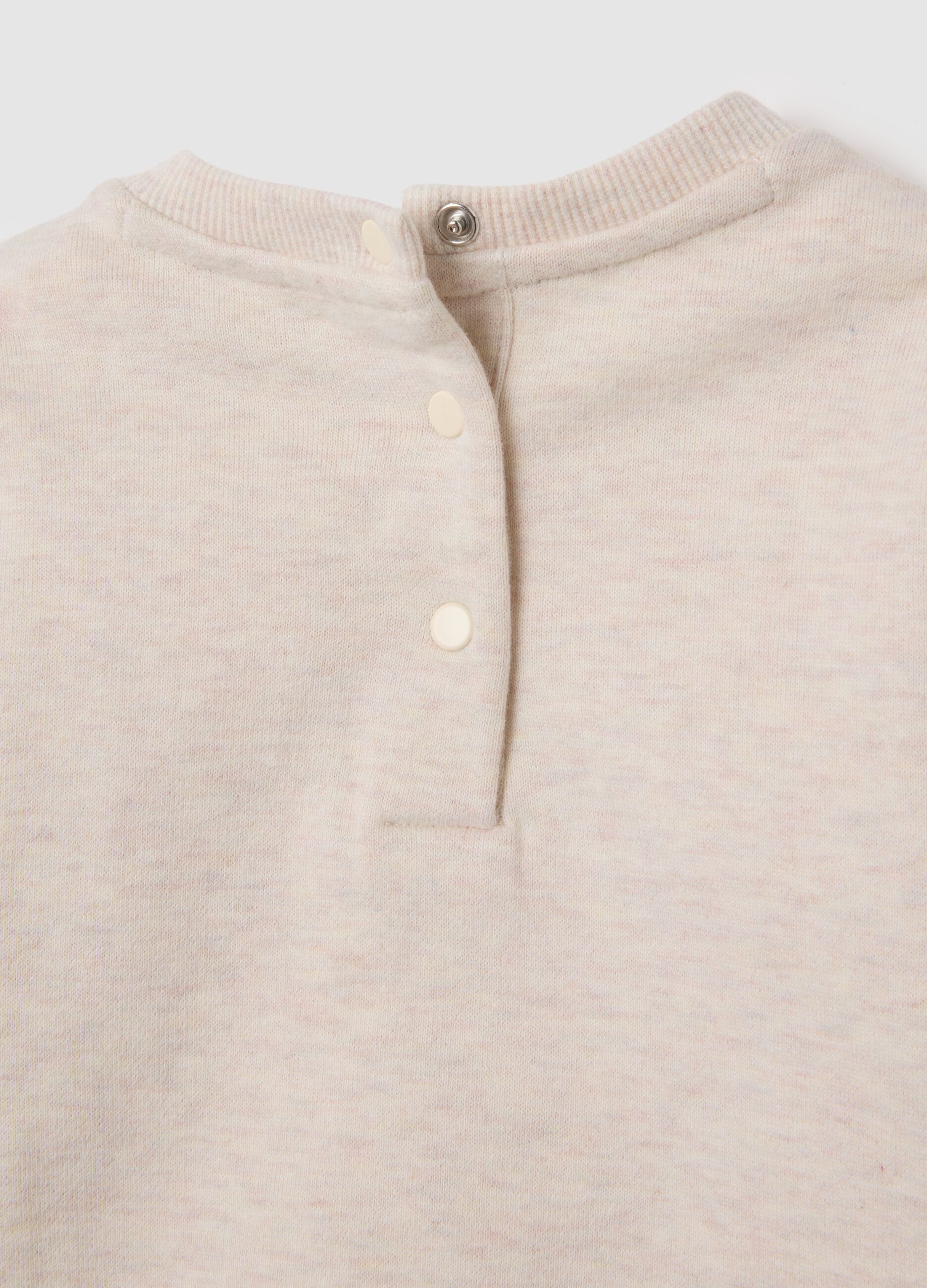 Baby girl outfit in pure beige cotton