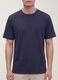 Blue pure cotton crew-neck T-shirt, relaxed fit_4