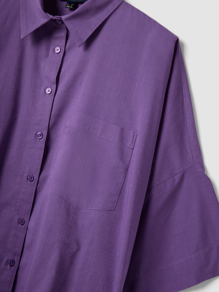 Camicia viola in puro cotone over fit_5