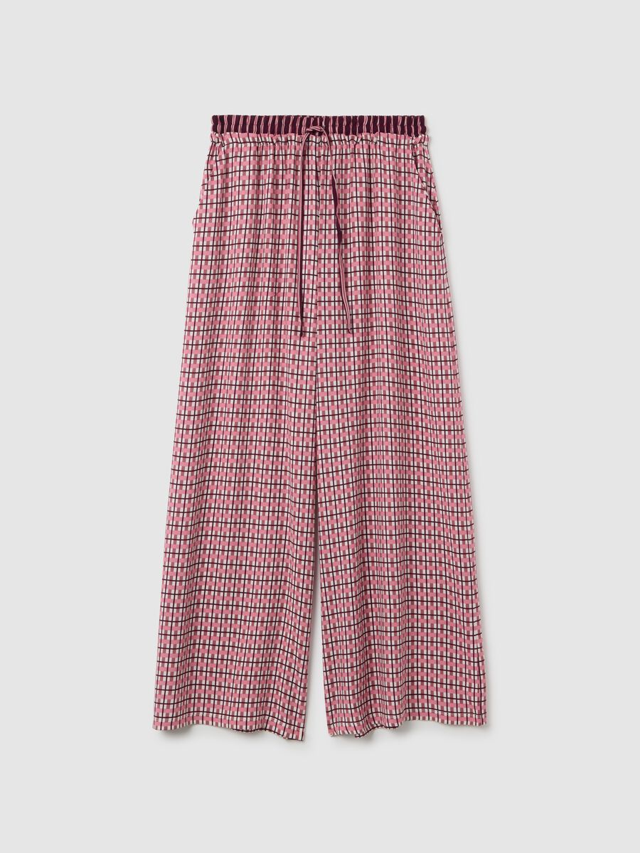 Multicolour Striped Pyjama Trousers with Elastic Waist_0