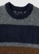 Grey striped stretch wool crew-neck jumper, regular fit_1