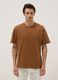 Relaxed fit brown cotton crew neck t-shirt_1