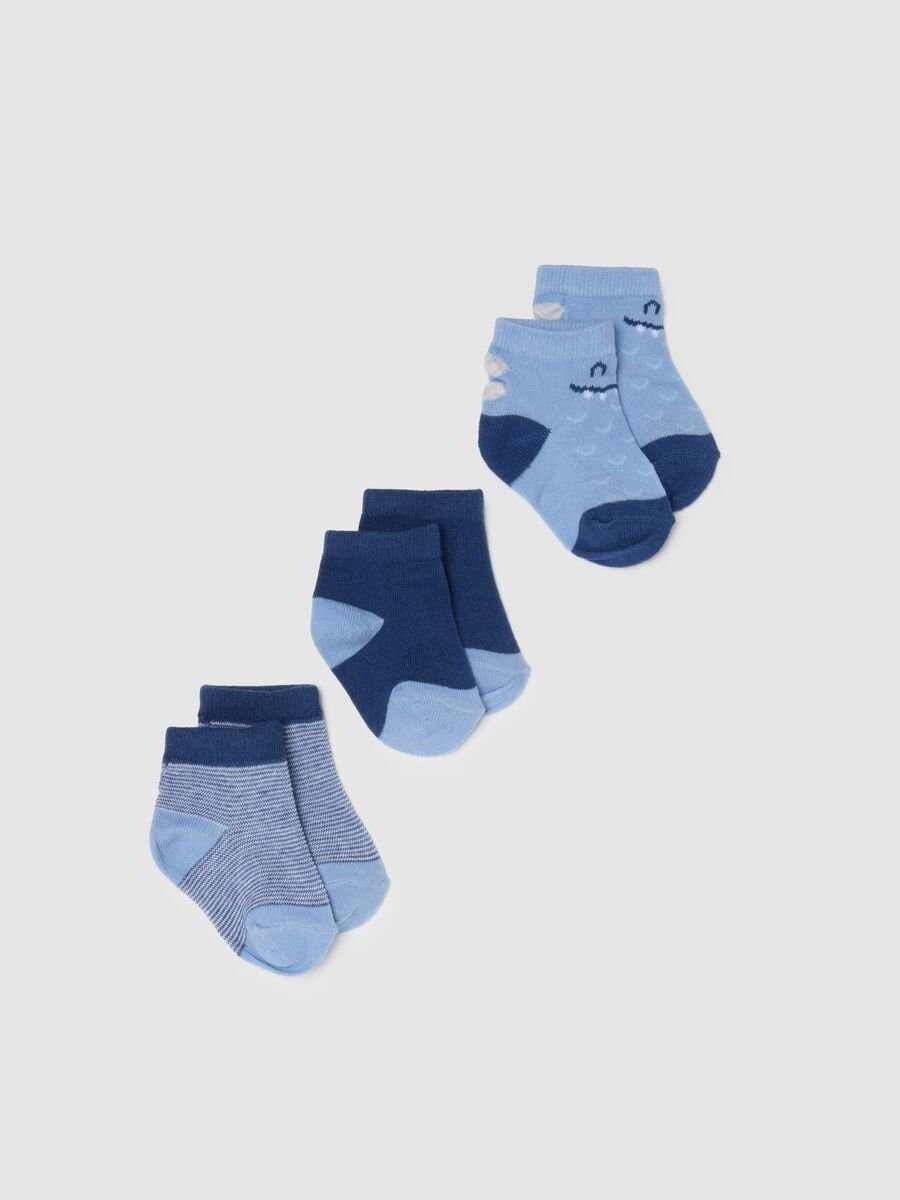 Tripack calze in misto cotone multicolor da neonato con disegni_0