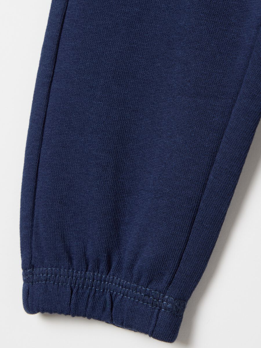 Cotton joggers with elasticated trims_3