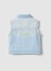 Girls' Light Blue Pure Cotton Regular Fit Waistcoat with Fringes_1