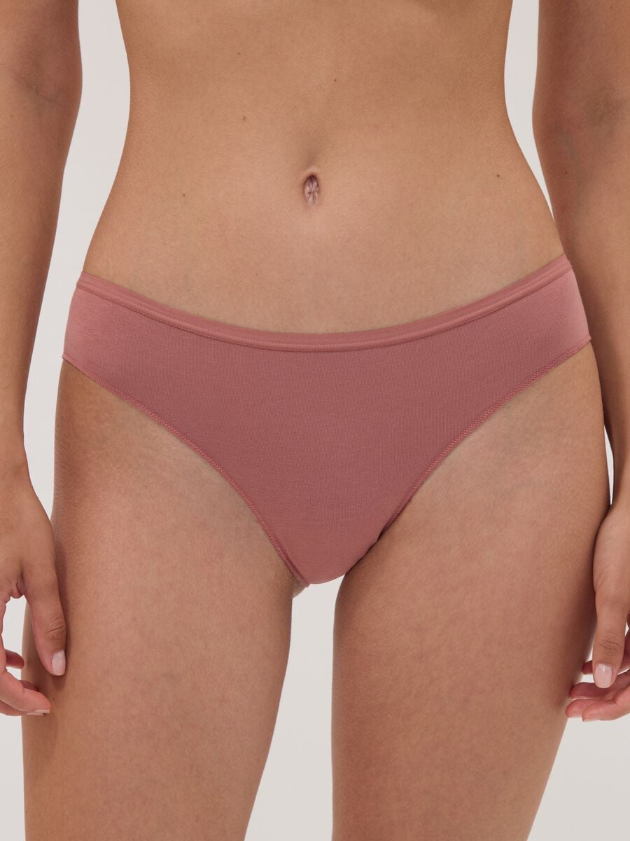 Multipack di cinque slip multicolor in cotone organico e viscosa elasticizzato_1