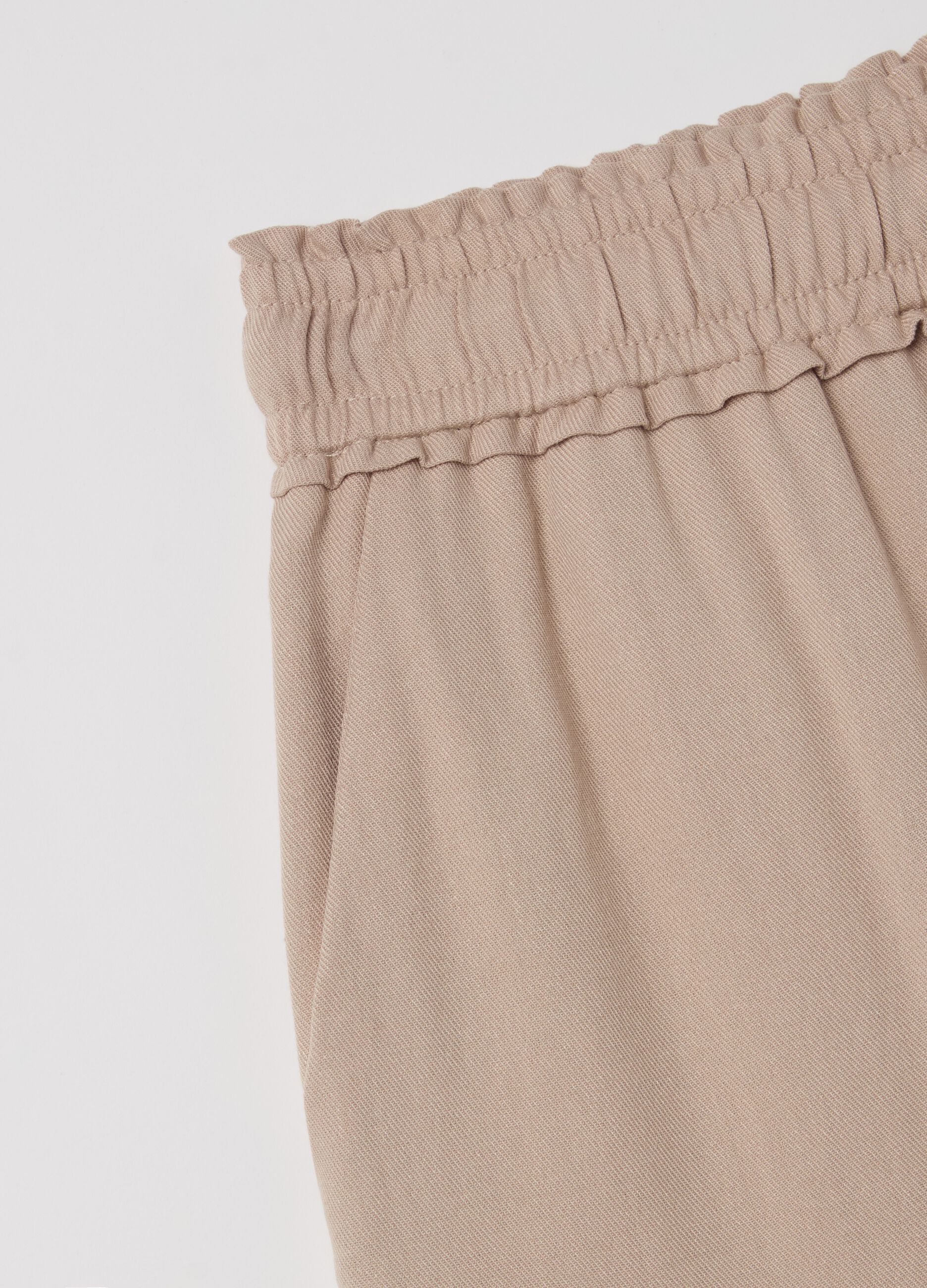 Jogger trousers in viscose with drawstring