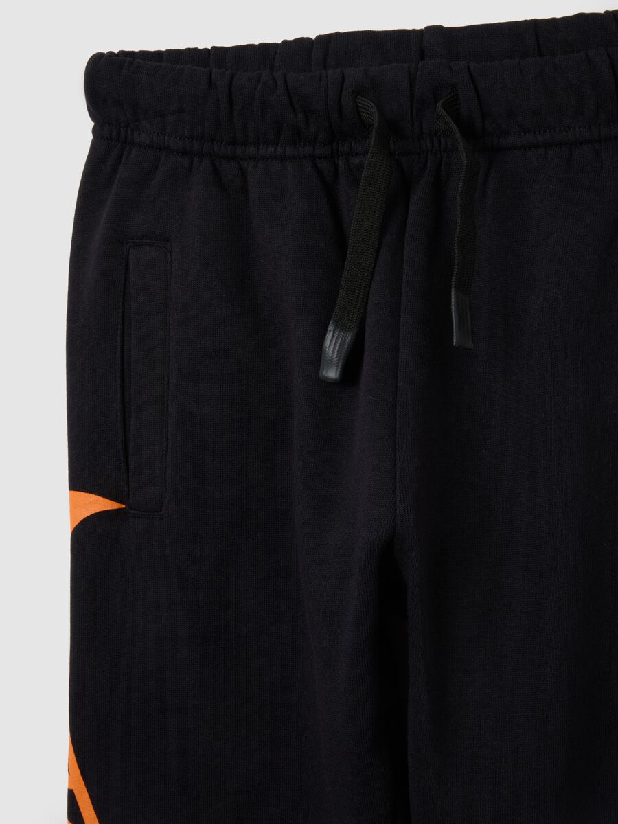 Children's black cotton jogger trousers, regular fit_2