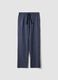 Blue striped organic cotton pyjama trousers_4
