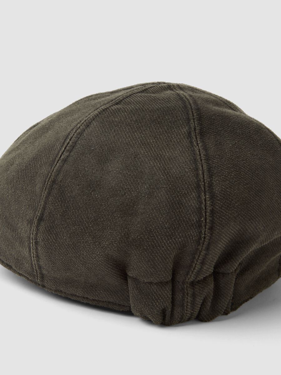 Brown flat cap in viscose blend_2