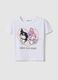 T-shirt in cotone elasticizzato bianca da bambina con Kuromi_0