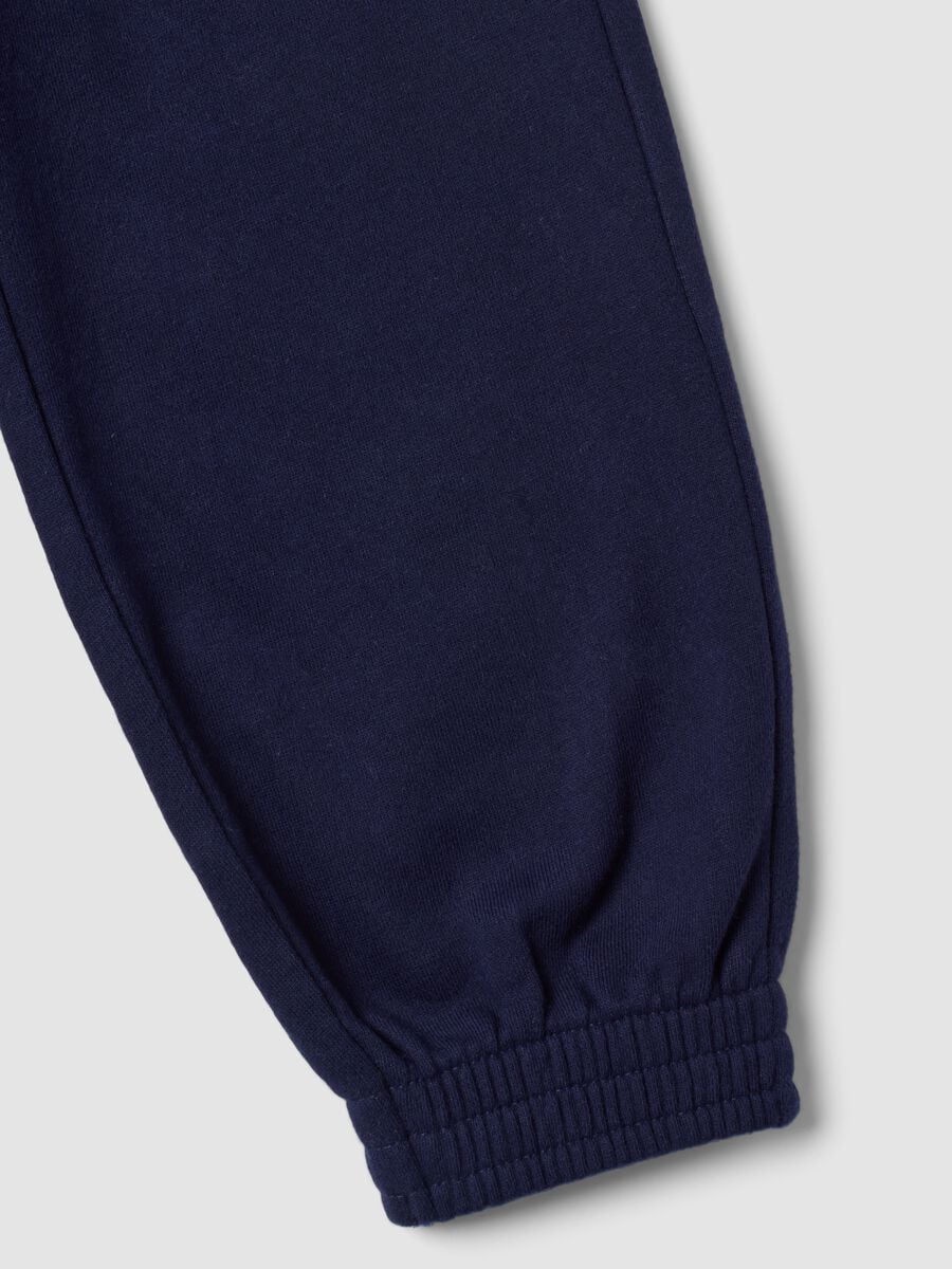 Pantaloni jogger blu in cotone organico_3