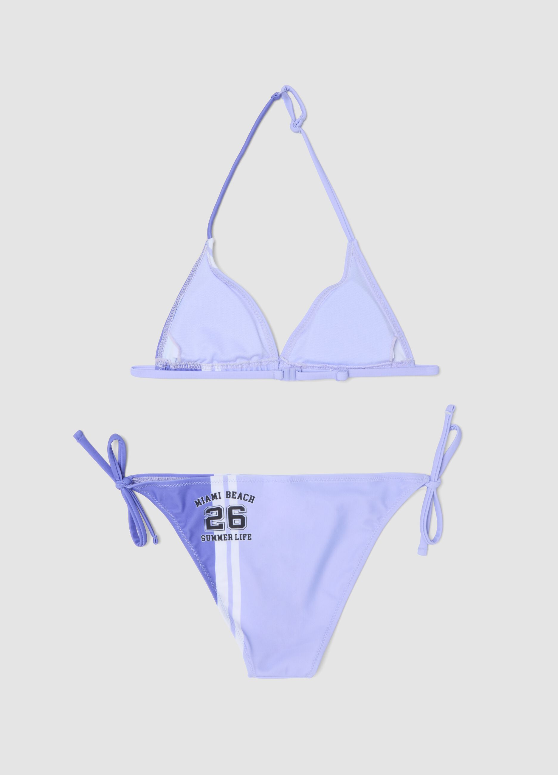 Purple stretch triangle bikini