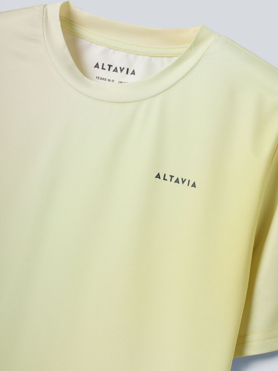 T-shirt sportiva ALTAVIA COURT gialla in tessuto tecnico elasticizzato con effetto tie-dye per bambino_5