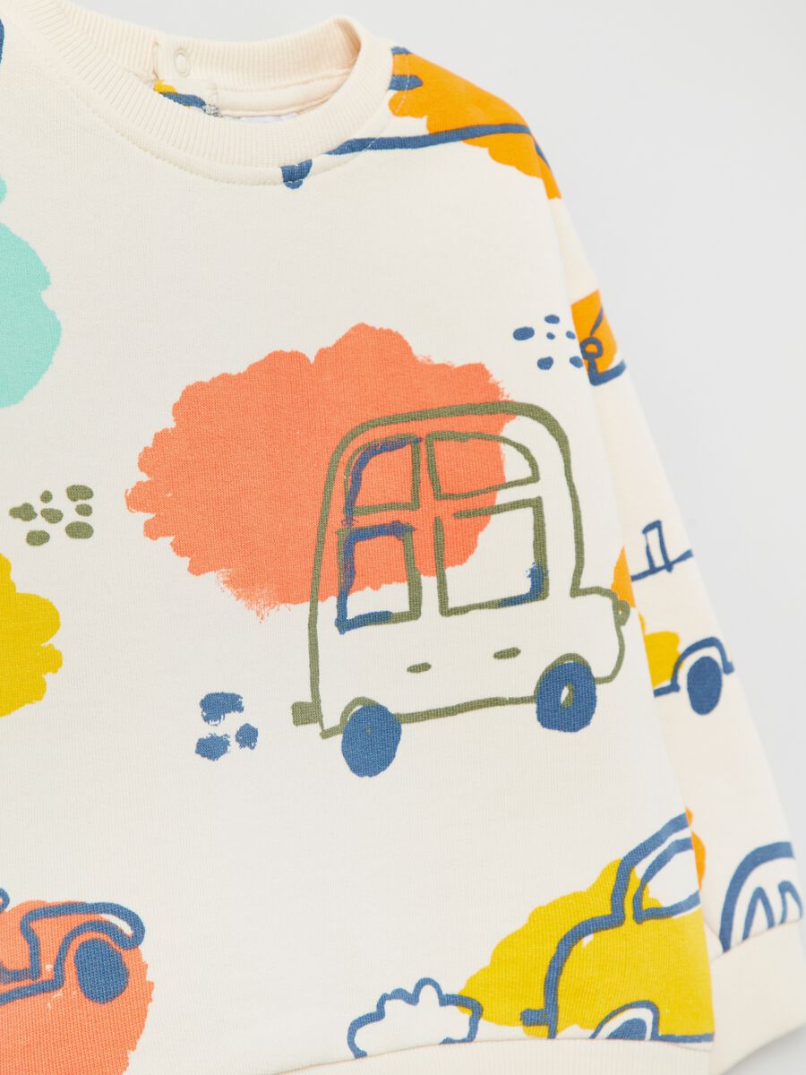 Sweatshirt with round neck and cars print_2