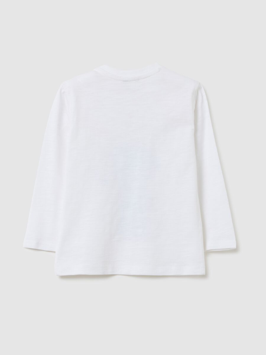 White T-shirt with child robot print_1