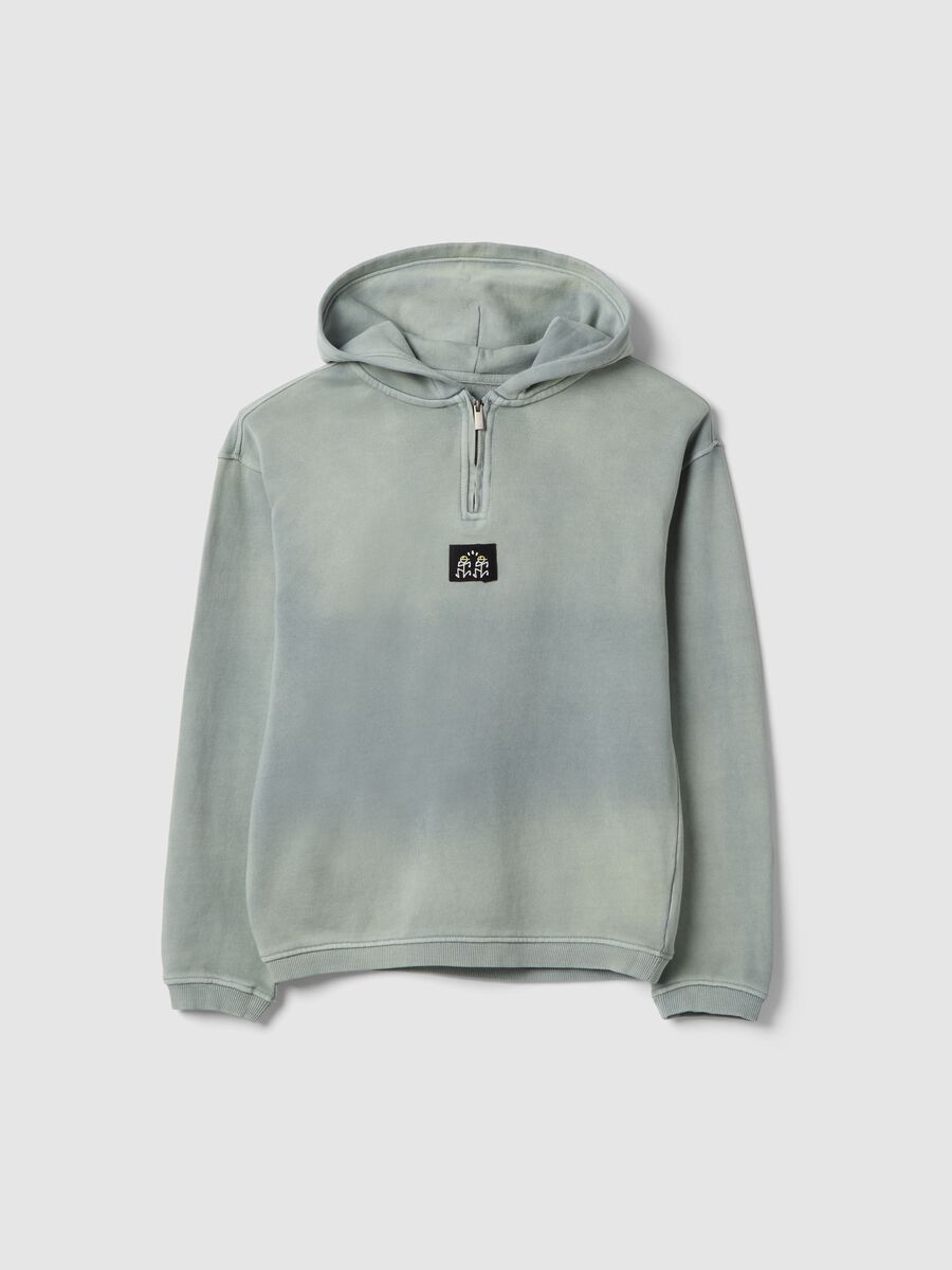 Green Tie-Dye Oversized Fit Boys' Pure Cotton Sweatshirt_0