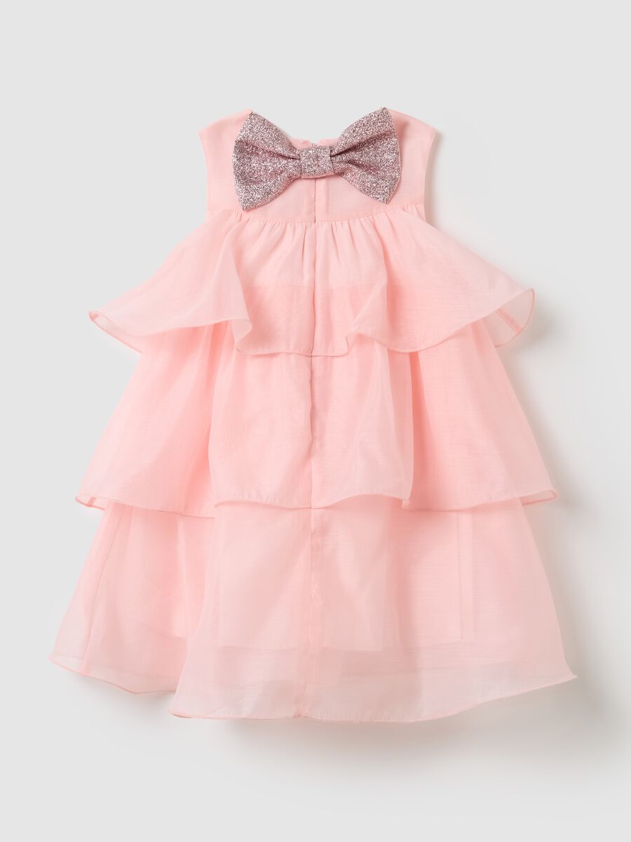 Sleeveless Pink Organza Dress for Girls_1