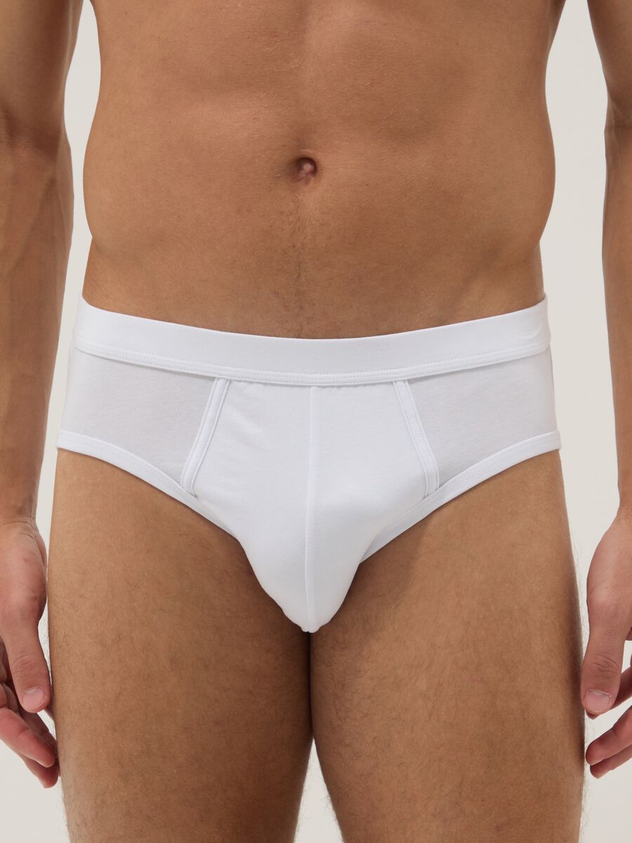 Tripack slip in cotone elasticizzato bianco regular fit_1