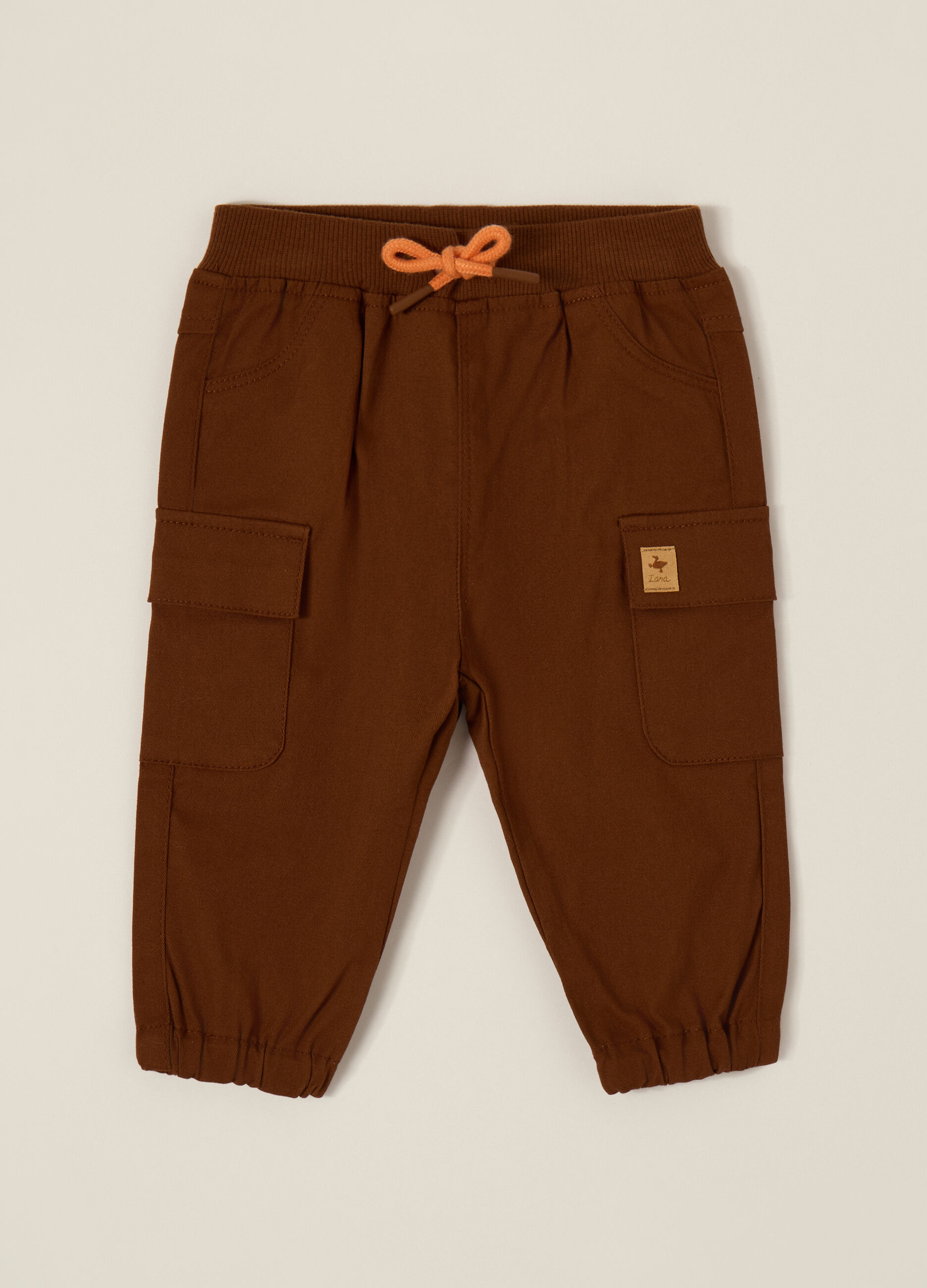 Brown Stretch Cargo Trousers
