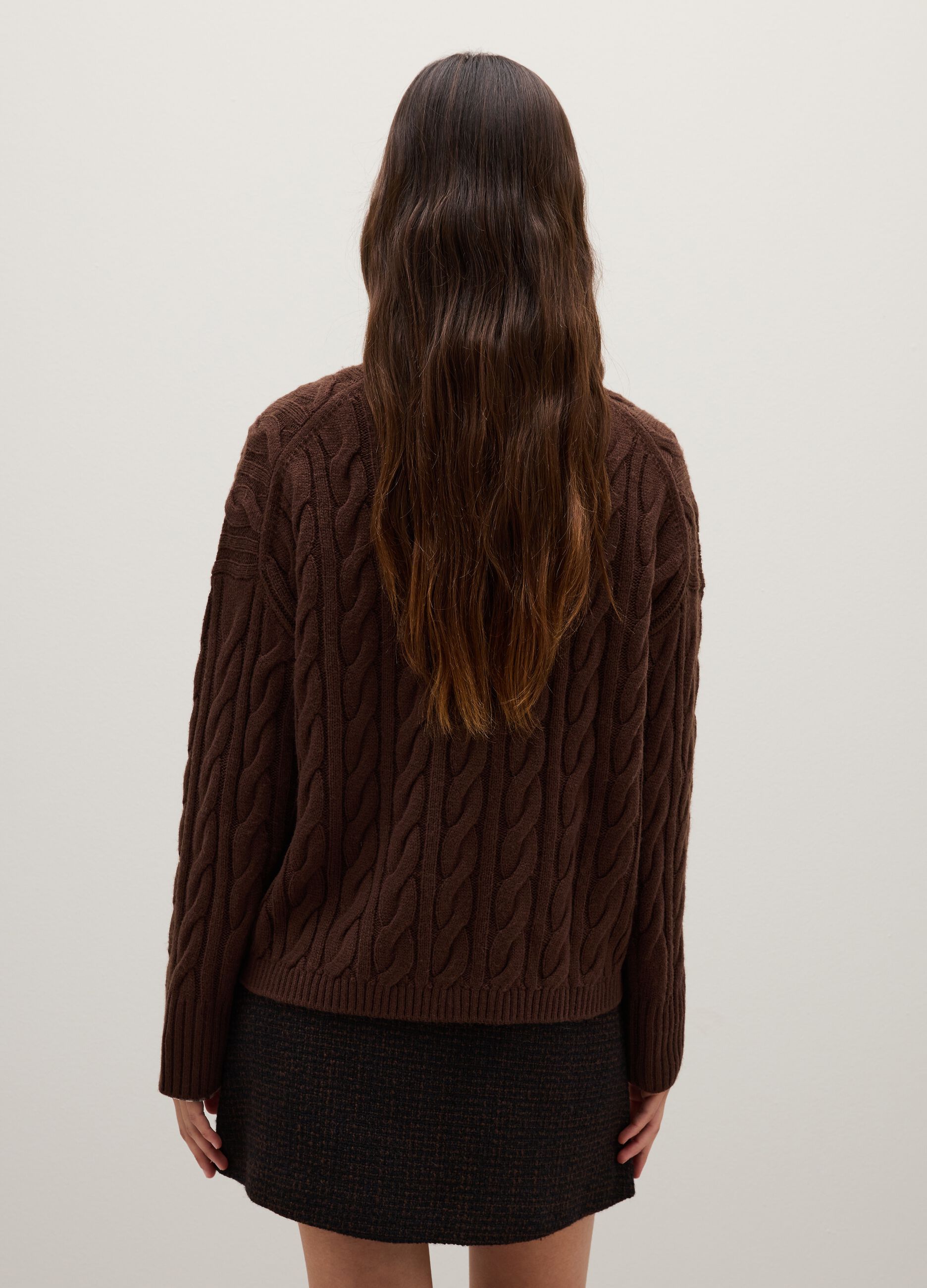 Maglione in misto lana marrone regular fit