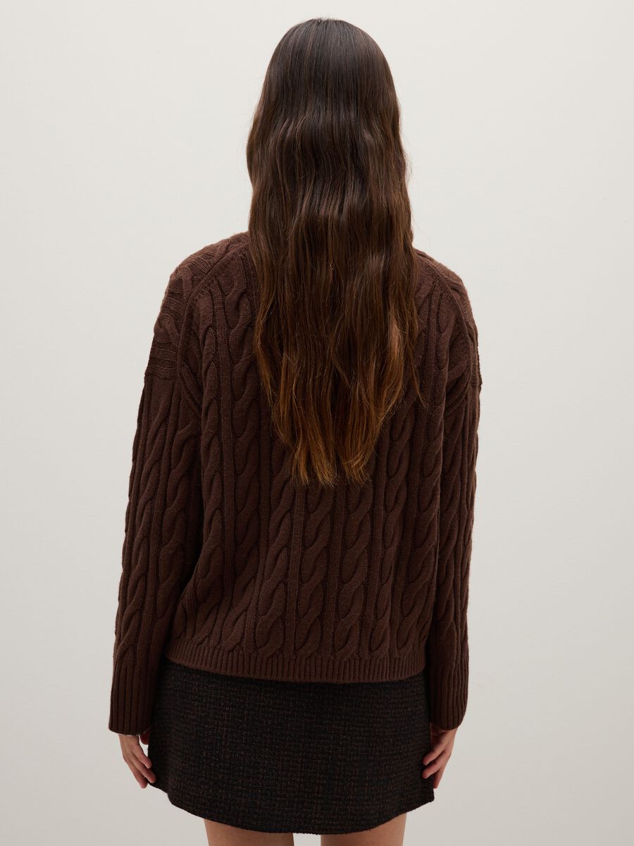 Maglione in misto lana marrone regular fit_2