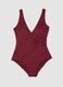 Red stretch swimsuit with side buckle_0