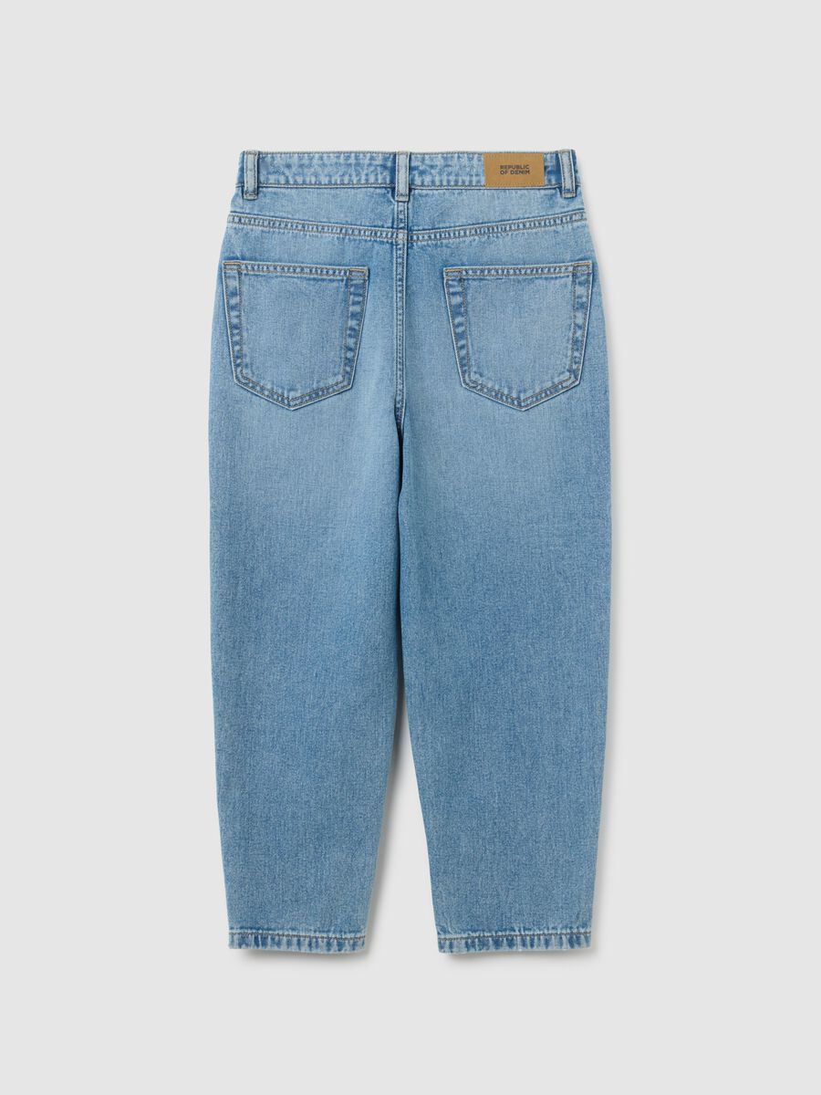 Jeans da ragazzo in puro cotone denim baggy_1
