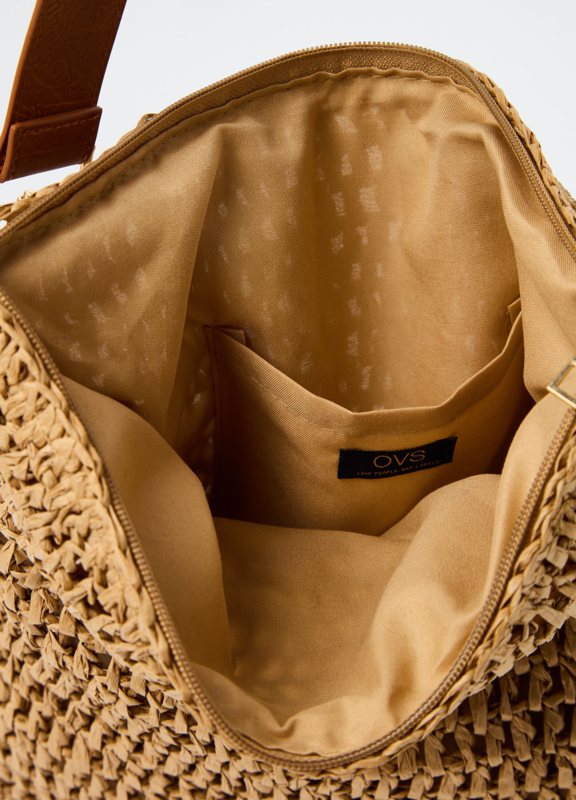Borsa in rafia con tracolla