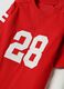 Red pure cotton crew-neck T-shirt with college print for boys_1