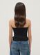 Girls&rsquo; black fitted bandeau top in stretch cotton_1