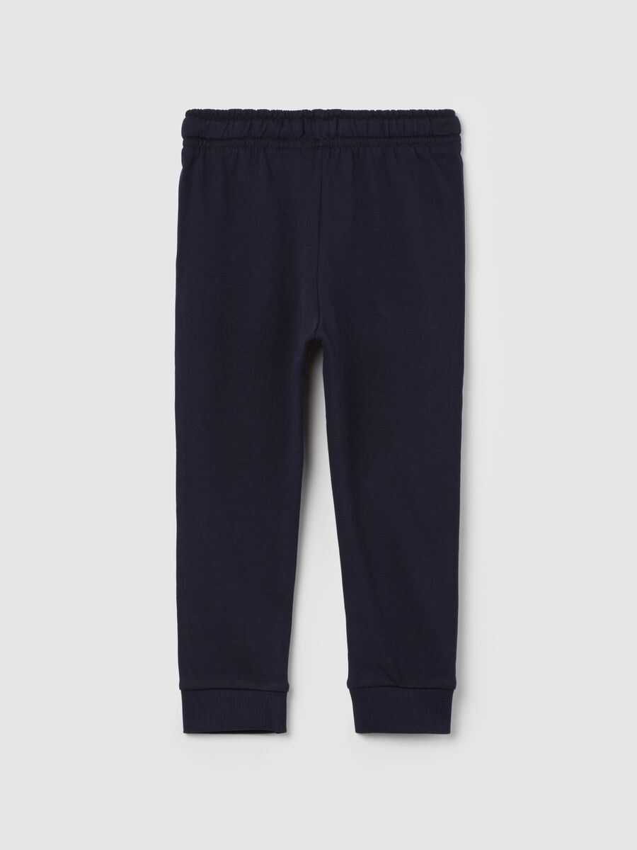 Organic cotton joggers with drawstring and print_1