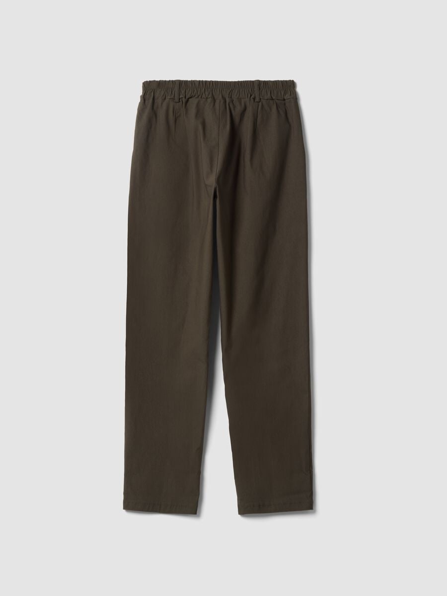 Green stretch viscose trousers, regular fit_2