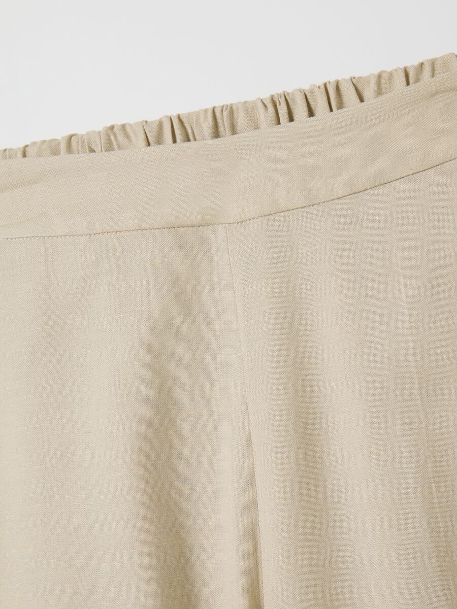 Women's Beige Viscose Blend Culotte Trousers_5