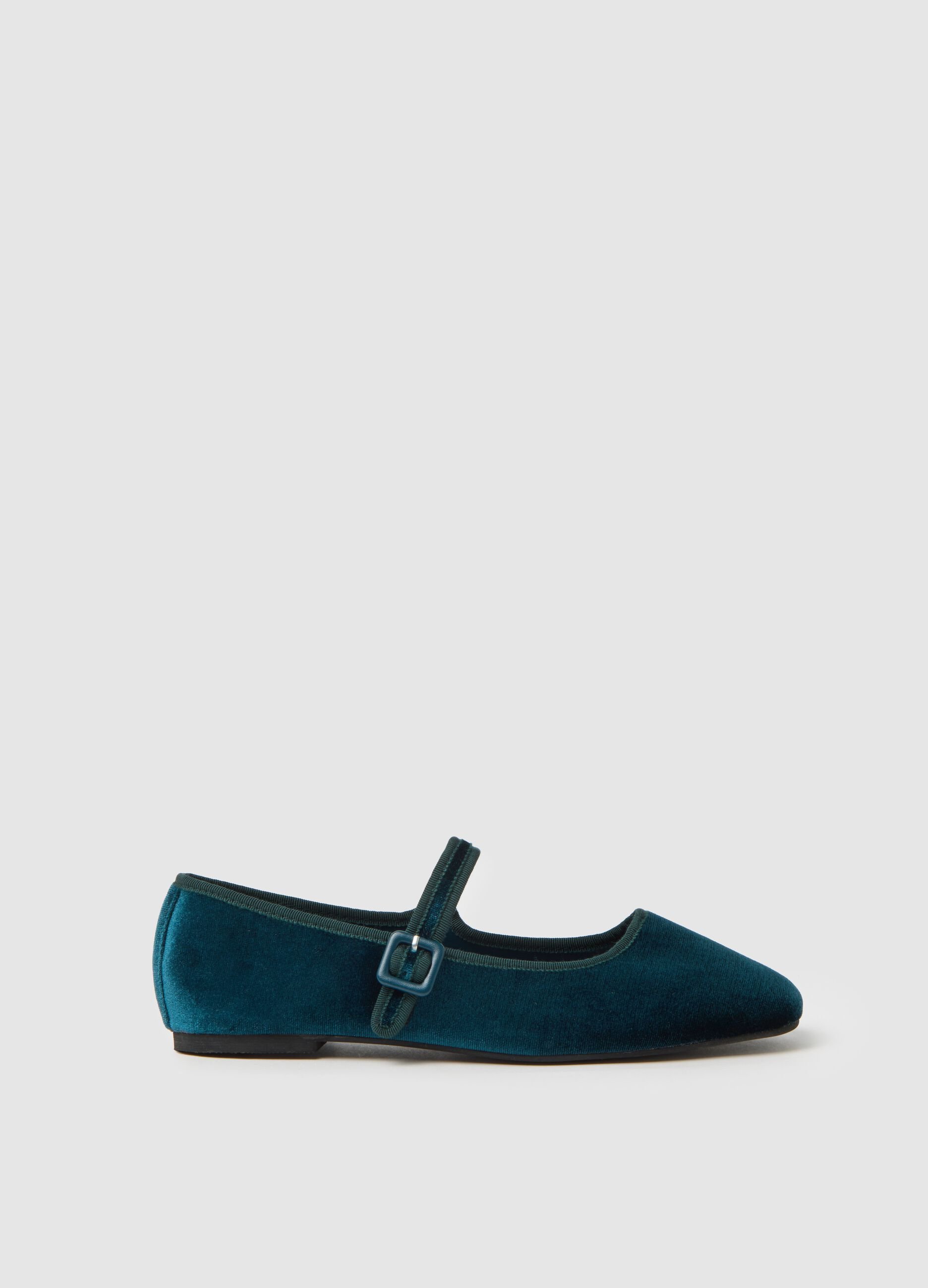 Scarpe ballerina in velluto multicolor