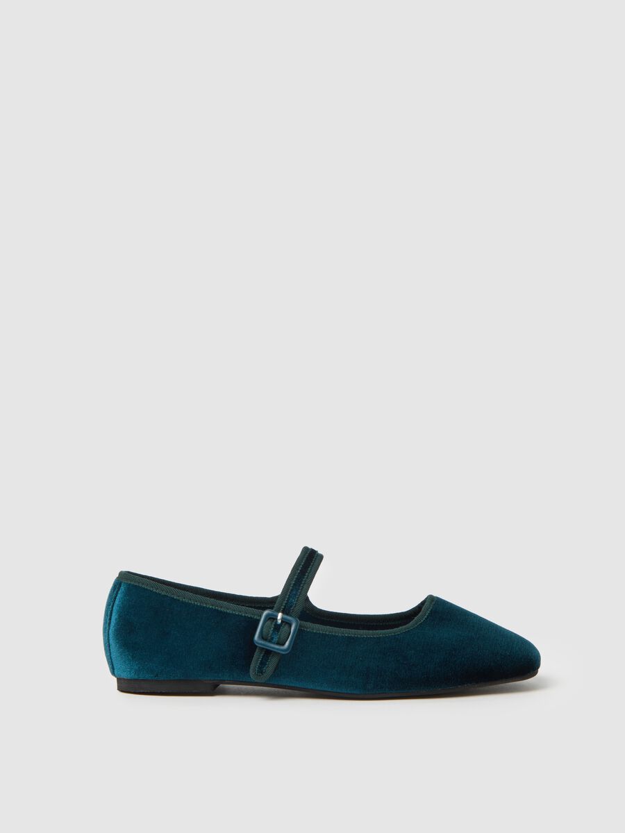 Scarpe ballerina in velluto multicolor_0