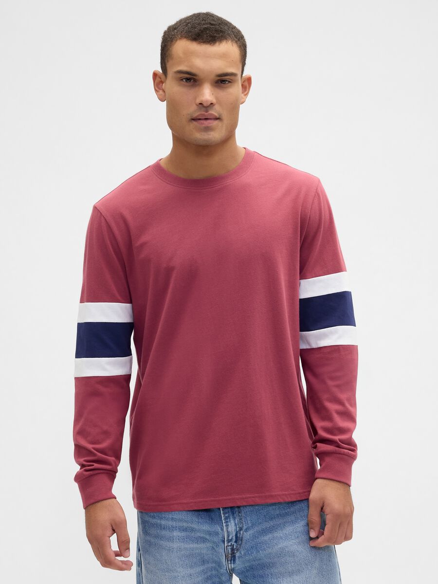 Red Long-Sleeve Cotton Shirt_0