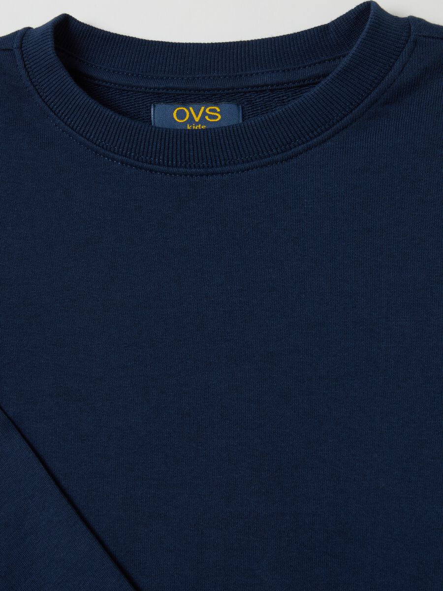Solid colour round neck sweatshirt_2