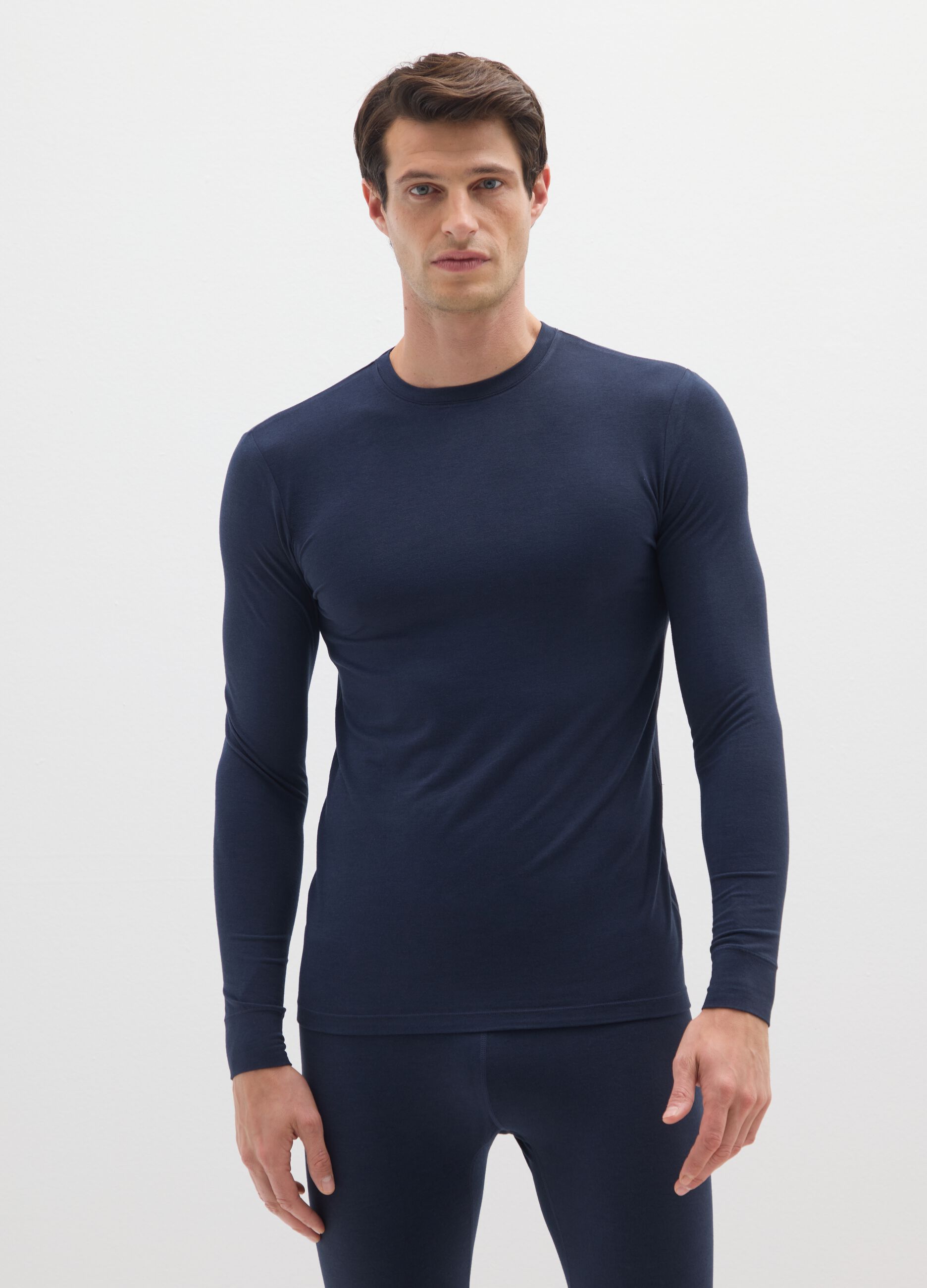 Blue Long Sleeve Regular Fit T-Shirt