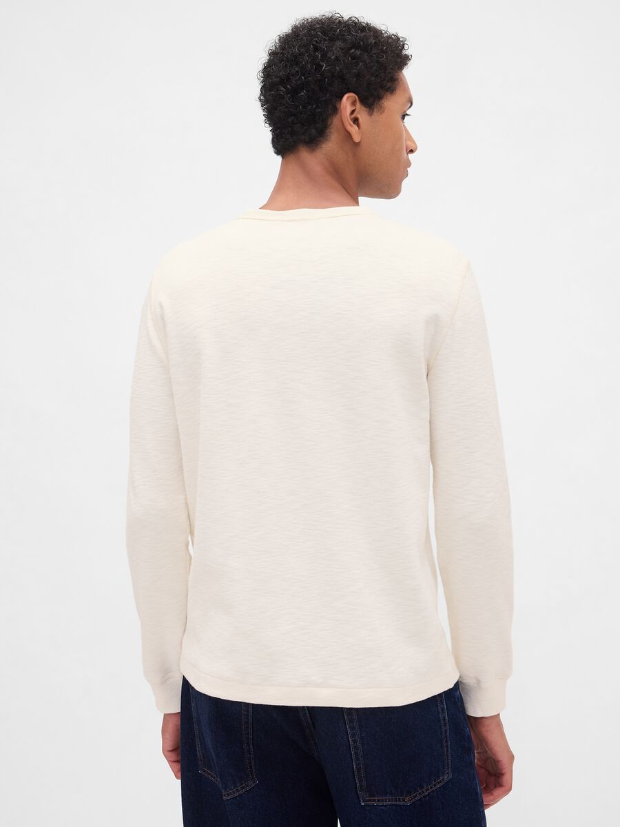 White Long Sleeve Cotton T-Shirt_1