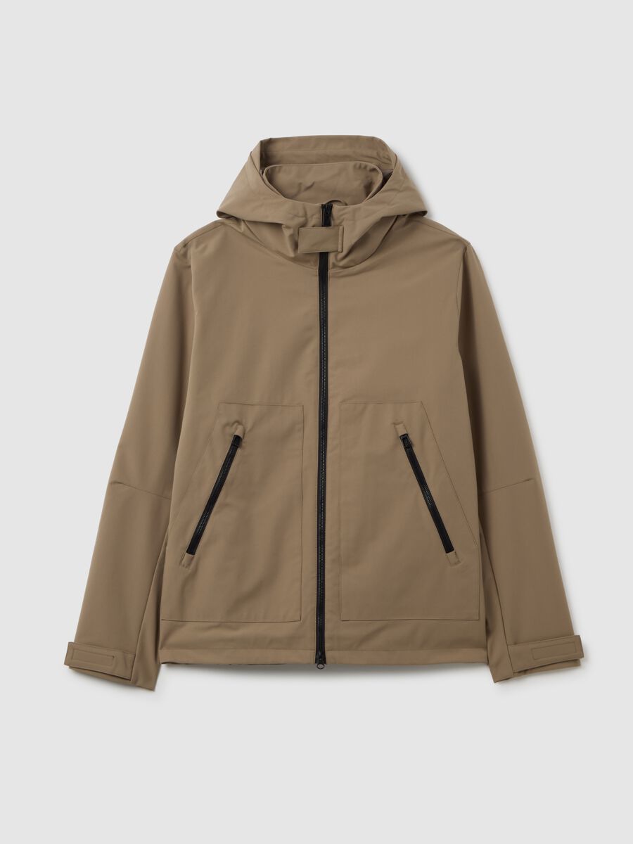 Beige jacket with zip_0