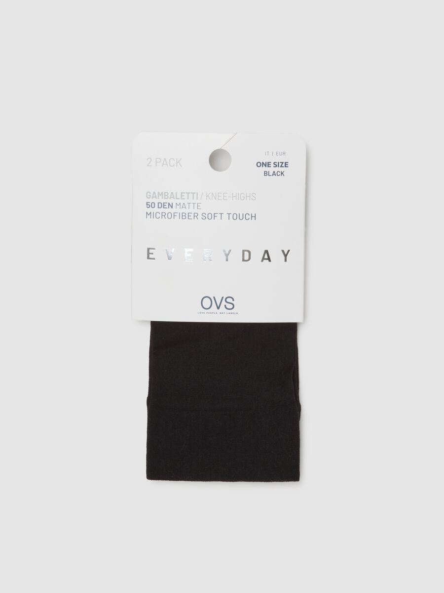 Black Knee-High Socks Twin Pack_0