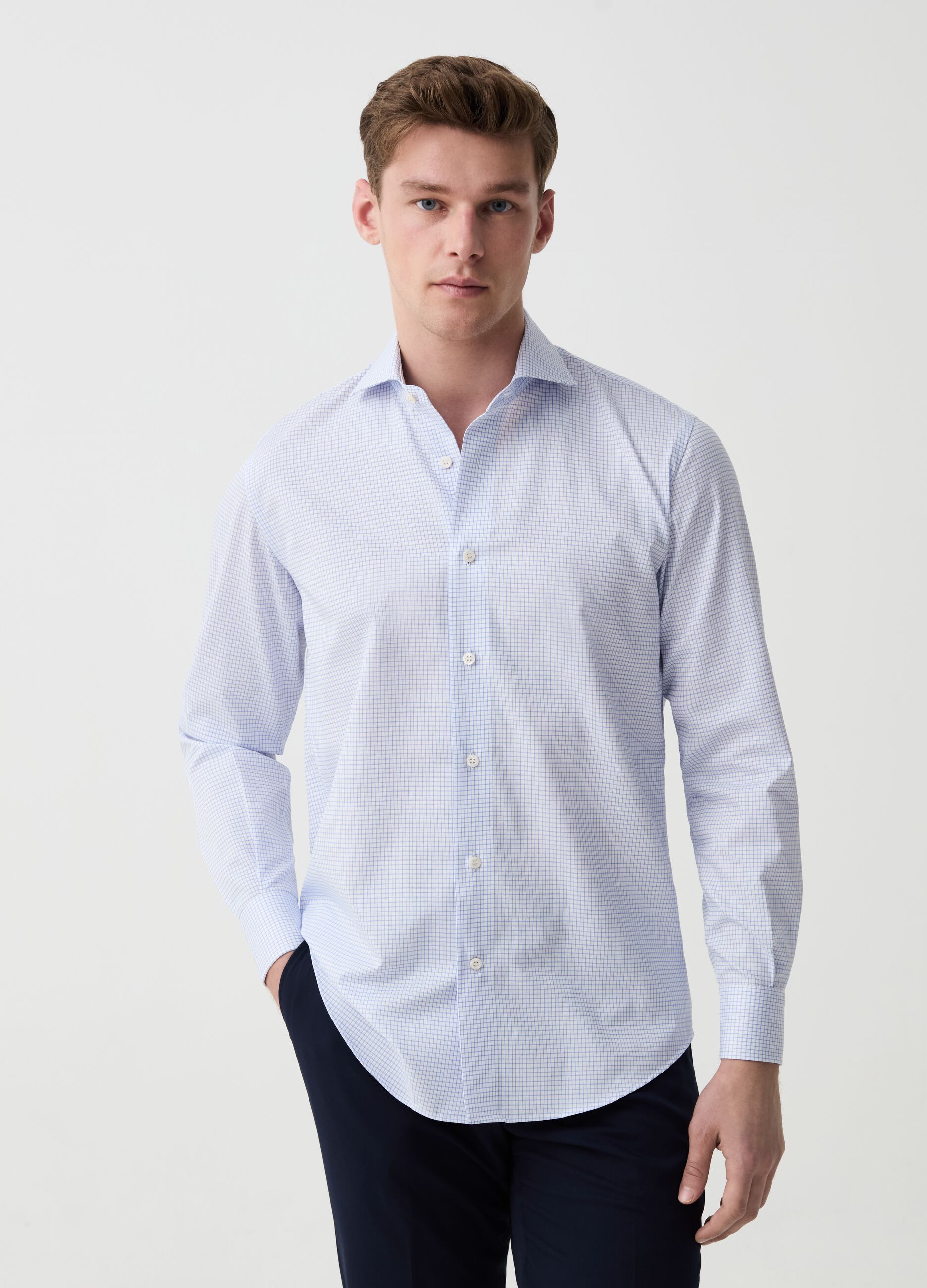 Check easy-iron regular-fit shirt