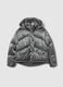 Grey padded regular fit girl's jacket with hood and zip_0