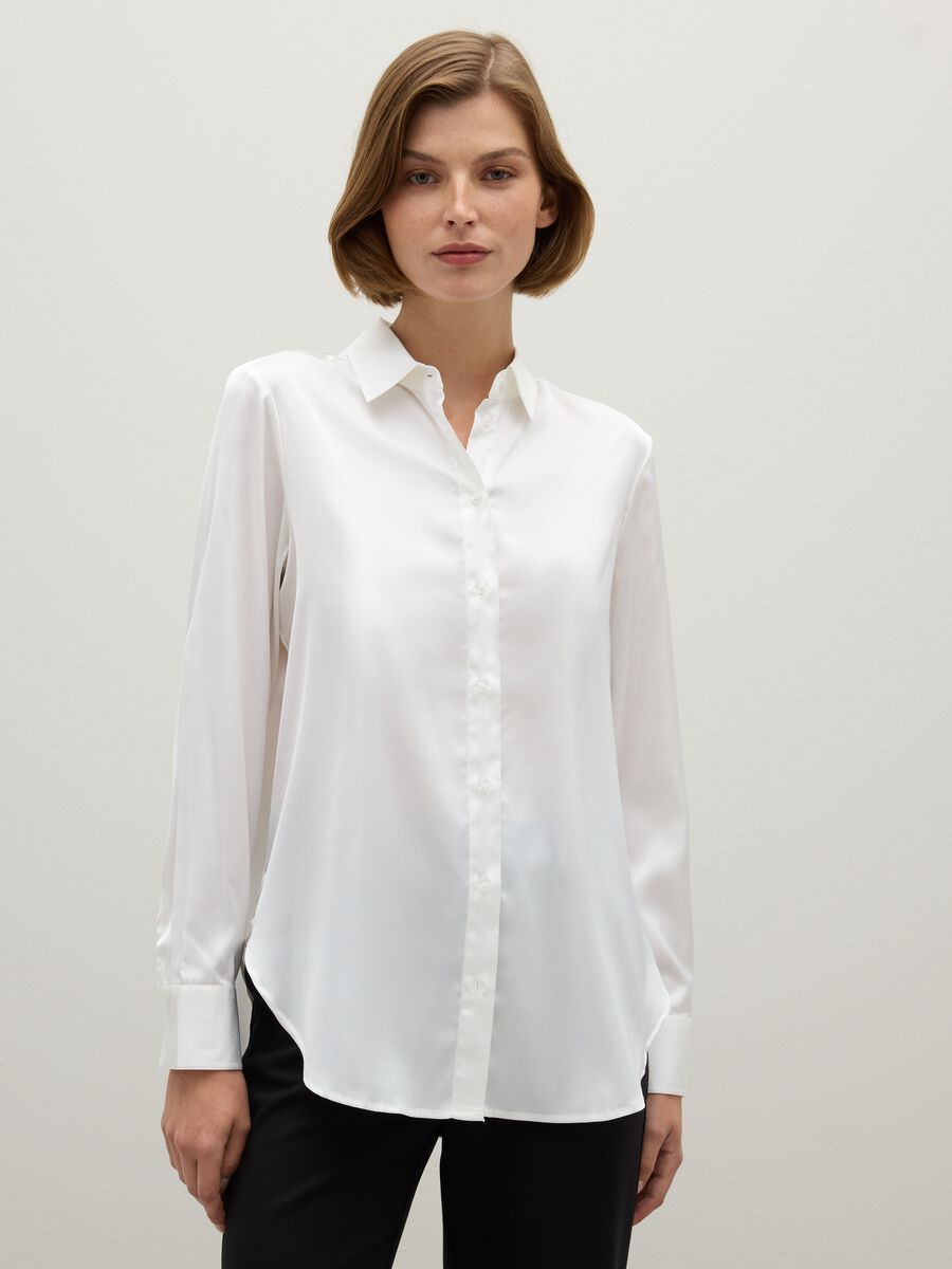 Camicia bianca a righe sottili regular fit_0