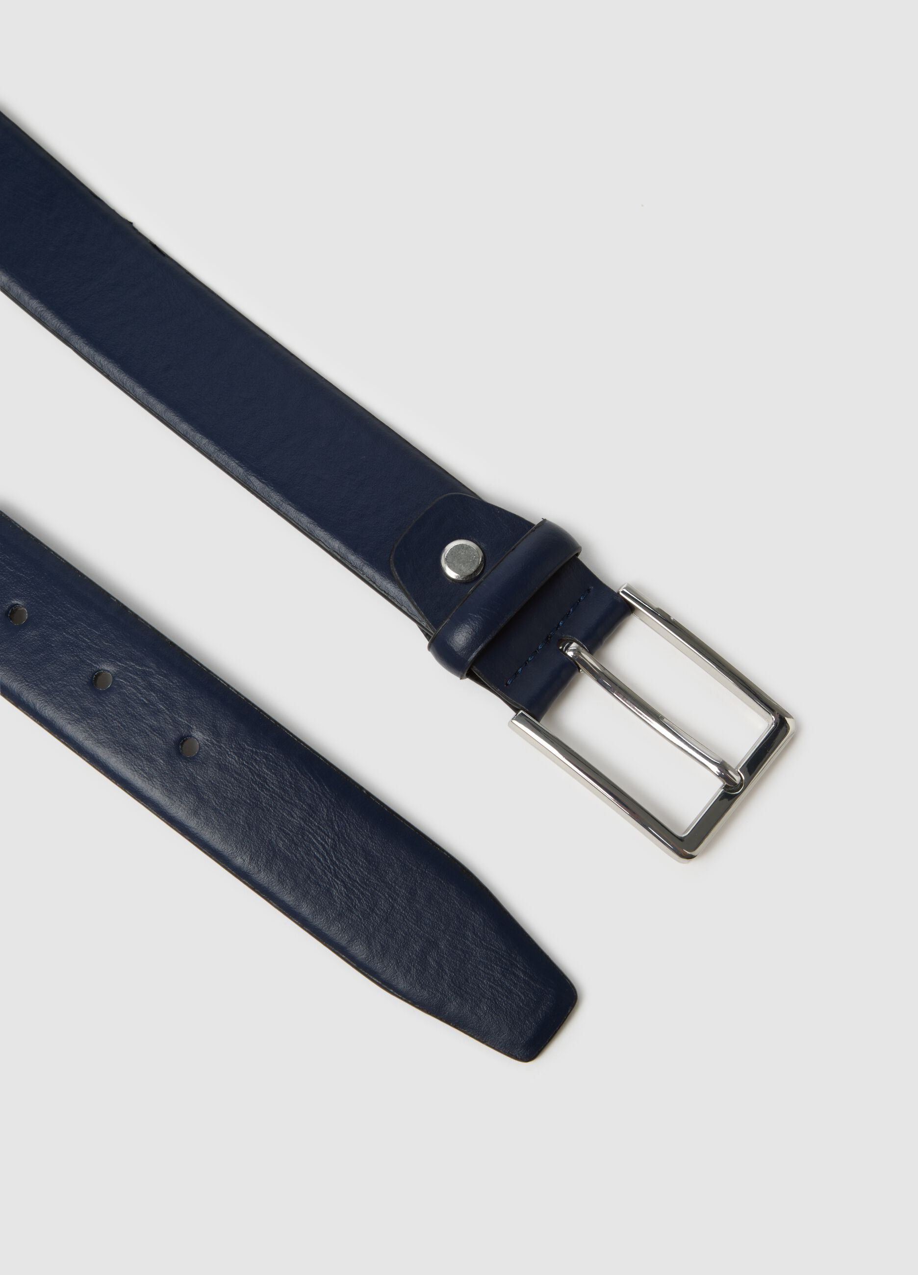 Genuine Blue Leather Belt